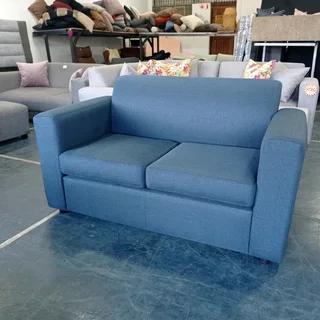 Two seater couch navy blue.