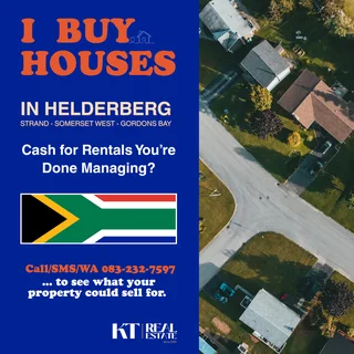 I buy houses Cash in Strand, Somerset West, & Gordons Bay