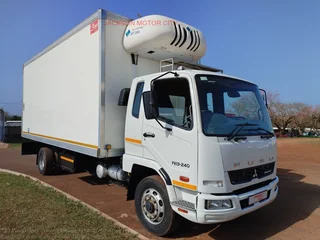 2017 - MITSUBISHI FUSO FK13.240 WITH REFRIGERATED BOX BODY AND TRANSFRIG MT300 COOLING UNIT