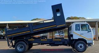 2011 - NISSAN DIESEL UD80 WITH DROPSIDE TIPPER BODY AND CREW CAB