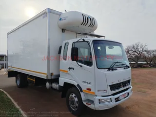 2017 - MITSUBISHI FUSO FK13.240 WITH REFRIGERATED BOX BODY AND TRANSFRIG MT450 FREEZER UNIT