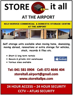 STORAGE UNITS TO LET FOR MEDIUM VEHICLES/FURNITURE/DOCUMENTS SHORT/LONG TERM CLOSE TO AIRPORT