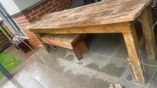 Farm table and 2 benches