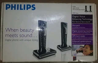 Stylish Philips Landline &amp; Sim Card(Wireless) Cordless Duel Handset