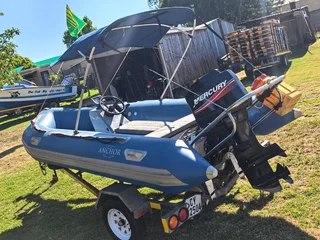 4.3m Flite Semi-Rigid Rubber Duck with 40Hp Mercury on licensed trailer.