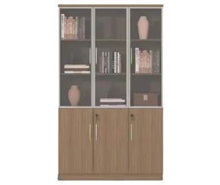 3 Door Display Cabinet- Walnut