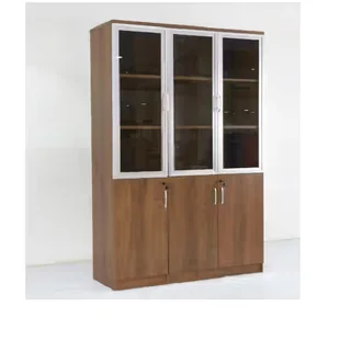 3 Door Display Cabinet- Walnut