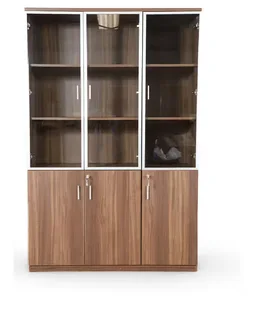 3 Door Display Cabinet- Walnut