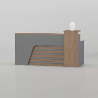Walnut and grey reception counter table