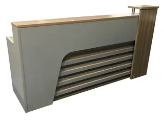 Walnut and grey reception counter table