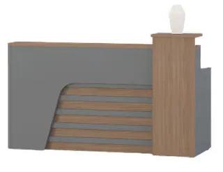 Walnut and grey reception counter table