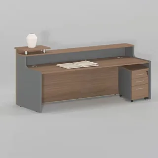 Walnut and grey reception counter table