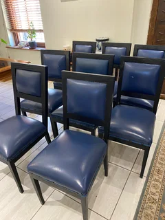 Eight comfortable dining chairs