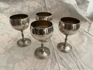 Silver plate goblets