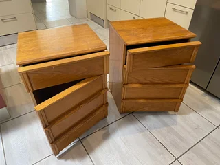 Pair bed side cupboards