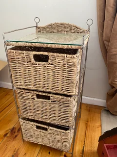 Wicker bedside table