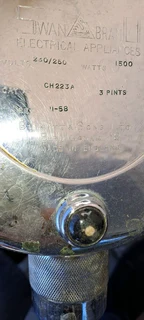 Crome and brass kettle 1958