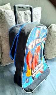 Spiderman kids Trolley case back pack
