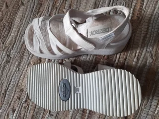 Destroy platform wedge Genuine Suede leather Sandal light Grey Spanish Brand