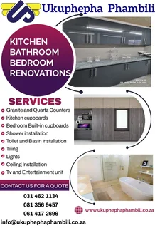 Kitchen Cupboards, Bedroom Built-in Cupboards and Bathroom Renovations