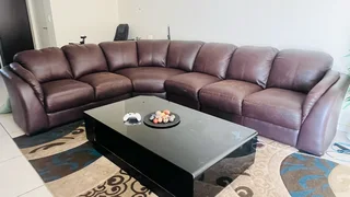 5 seater leather couch for sale available with coffee table and tv stand