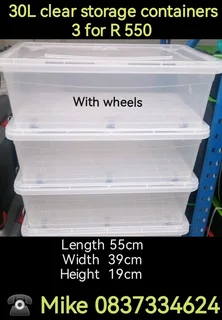 Storage container, small to large