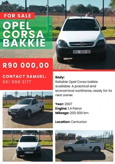 For sale Opel corsa 2007 1.4 bakkie