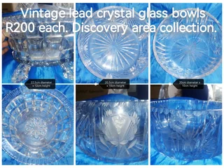 Vintage lead crystal glass bowls