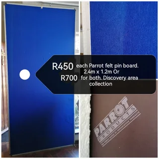 2x Parrot felt pin boards for office or schools