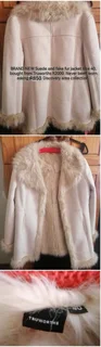 Warm heavy brand new winter beige fake fur jacket