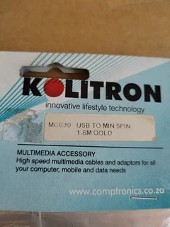 Kolitron USB to Mini 5 Pin 1.8m