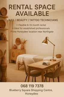 Beauty Technician Rental Space available