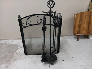 Fire Place Screen + Tool Set