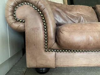 Coricraft Afrique 3 seater full grain leather couch (collection only)