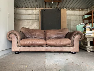 Coricraft Afrique 3 seater full grain leather couch (collection only)