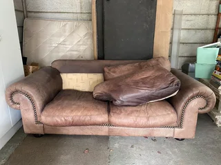 Coricraft Afrique 3 seater full grain leather couch (collection only)