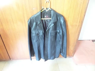 Classic Black Leather Jacket For Sale