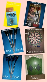 Dartboard and 3 sets included. Also selling beautiful tungsten sets at awesome prices.