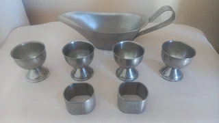 Gravy Pot, Egg Holders and Serviette Holders, Stainless Steel