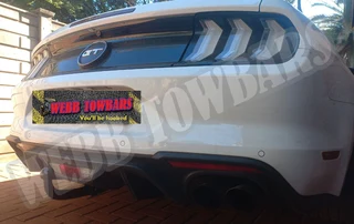 Ford Mustang fitted with a detachable gooseneck towbar–custom-engineered for sleek performance