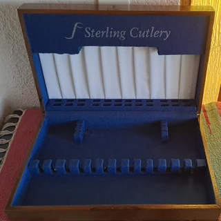 Wooden box for Sterling Cutlery. Collectable. The box is without cutlery. Very well preserved.