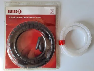 Cable Organizer Ellis 1,5m 16mm. Brand new. Sealed, black. R125. Cable organizer 1,25m , white, R100