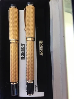 Ronson  9ct Gold Plated Pen And Fountain Pen Set