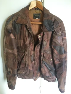 Italian Leather Patch-Work Bomber Jacket