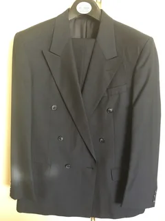 Yves Saint Laurent Navy Blue Double Breasted Dress Suit