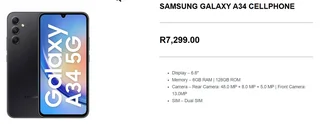 Samsung A34 5G Dual Sim for sale - R3000.00