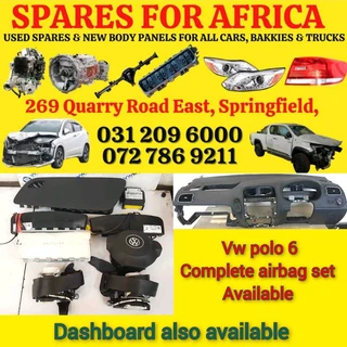 Polo 6 / Polo Vivo Airbag Set And Dashboard In Stock &#64; Spares For Africa. Countrywide Deliveries