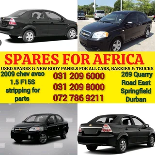 Spares For Africa. Now Stripping Chev Aveo Sedan 1.5 F15s Manual. Countrywide Deliveries Arranged.