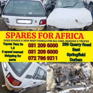 Toyota Tazz 1.3 2e 5 Speed Now Stripping For Parts.spares For Africa.countrywide Deliveries Arranged