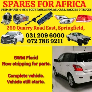 Gwm Florid Stripping 4 Parts &#64; Spares For Africa. Countrywide Deliveries Arranged Daily.